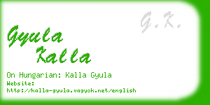 gyula kalla business card